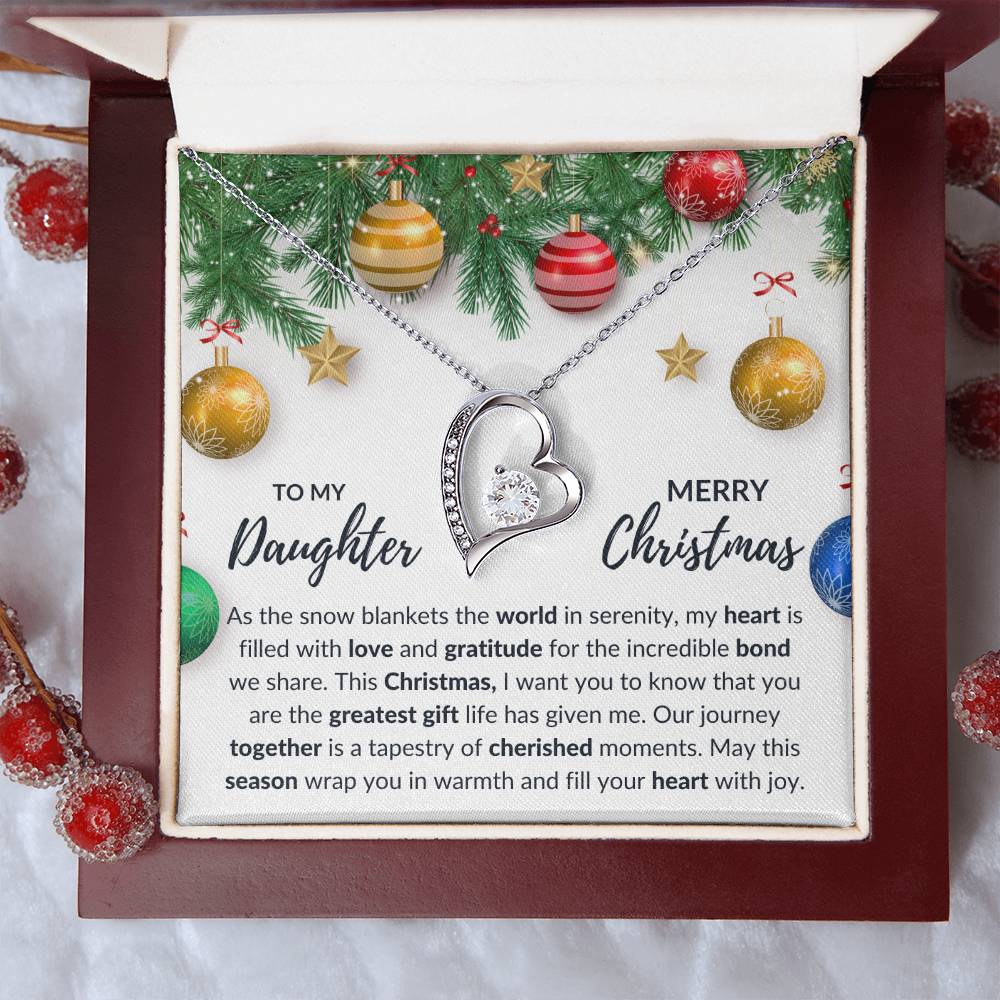 To My Daughter - Merry Christmas - Love Knot Necklace