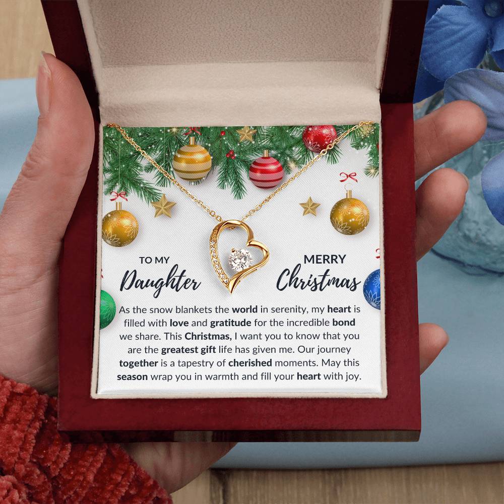 To My Daughter - Merry Christmas - Love Knot Necklace