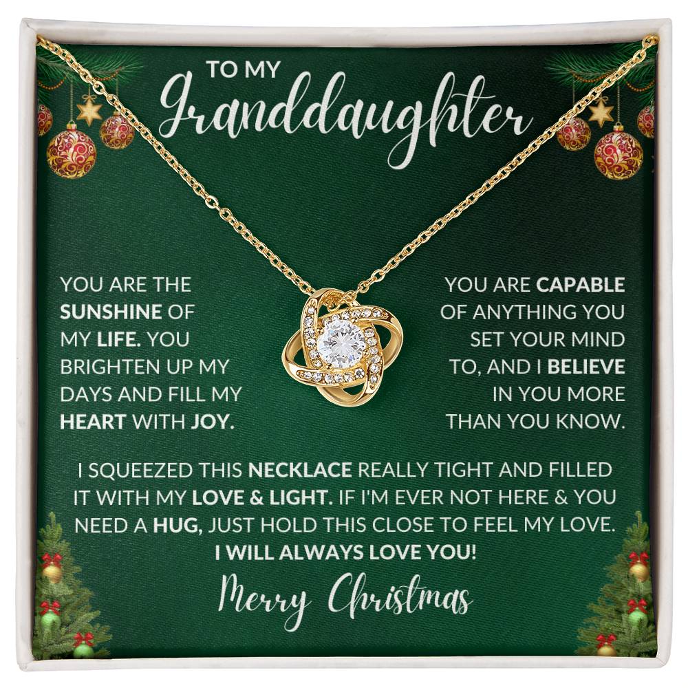 To My Granddaughter - Merry Christmas - Love Knot Necklace