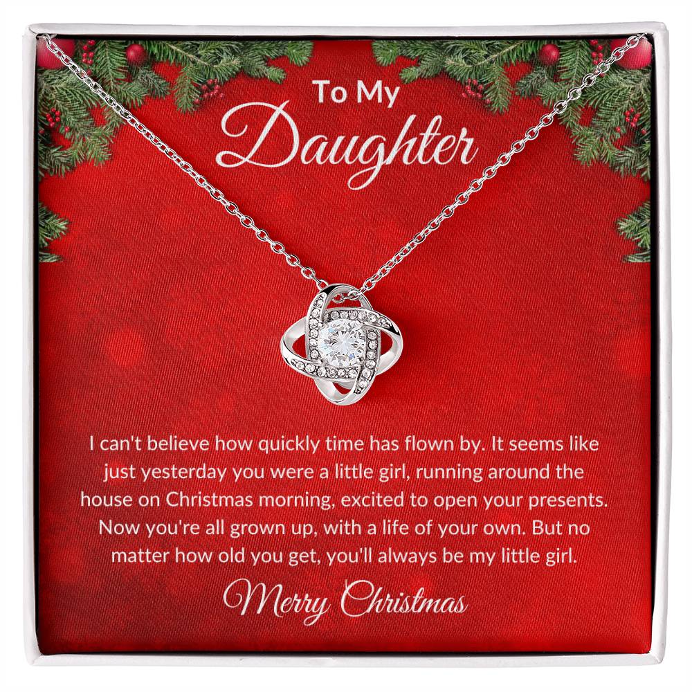 To My Daughter - Merry Christmas - Love Knot Necklace