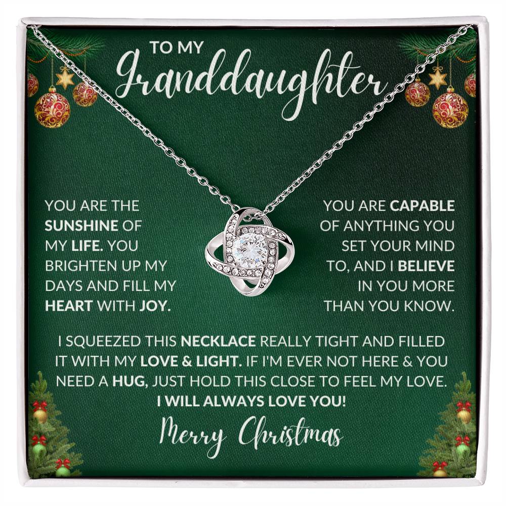 To My Granddaughter - Merry Christmas - Love Knot Necklace