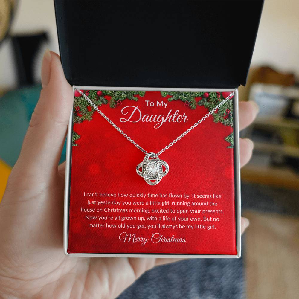 To My Daughter - Merry Christmas - Love Knot Necklace