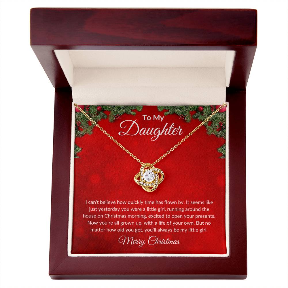 To My Daughter - Merry Christmas - Love Knot Necklace