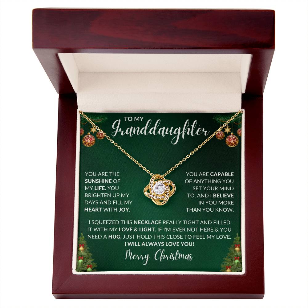 To My Granddaughter - Merry Christmas - Love Knot Necklace