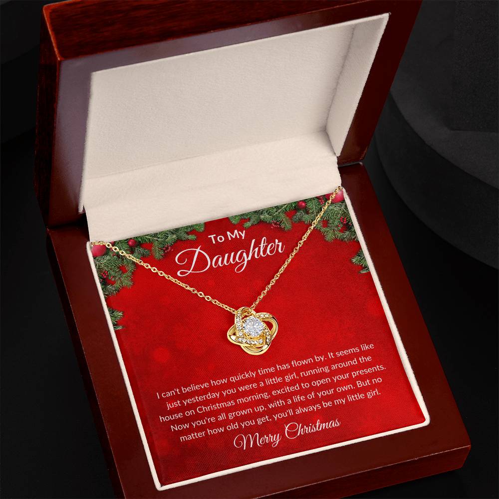 To My Daughter - Merry Christmas - Love Knot Necklace