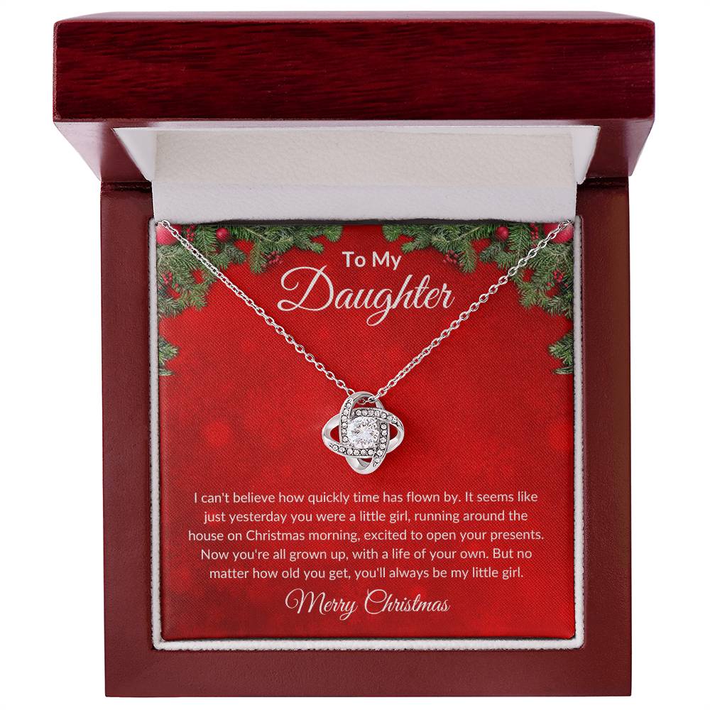 To My Daughter - Merry Christmas - Love Knot Necklace