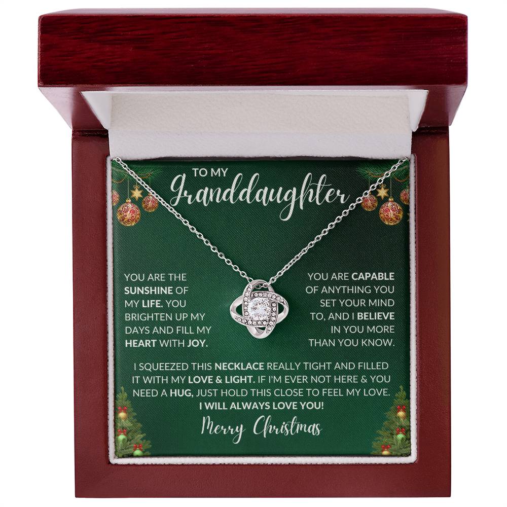 To My Granddaughter - Merry Christmas - Love Knot Necklace