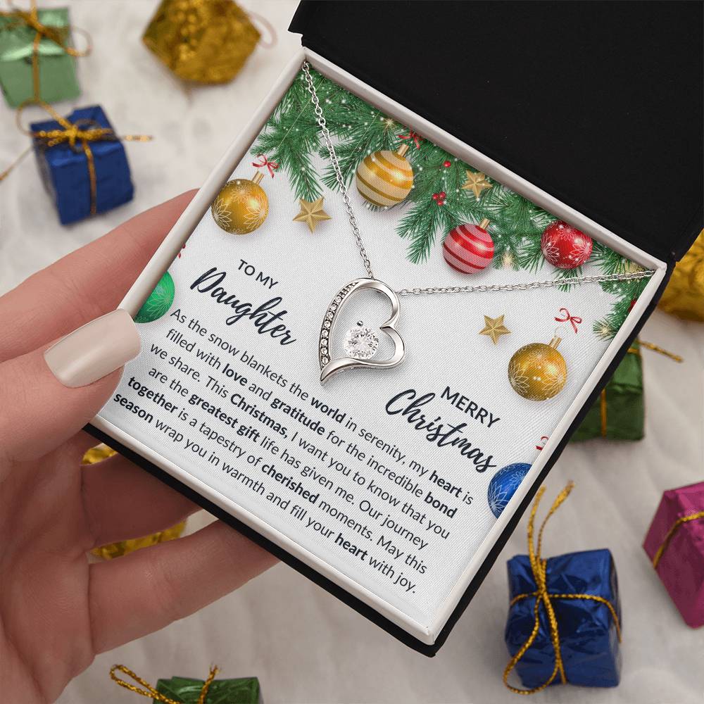 To My Daughter - Merry Christmas - Love Knot Necklace