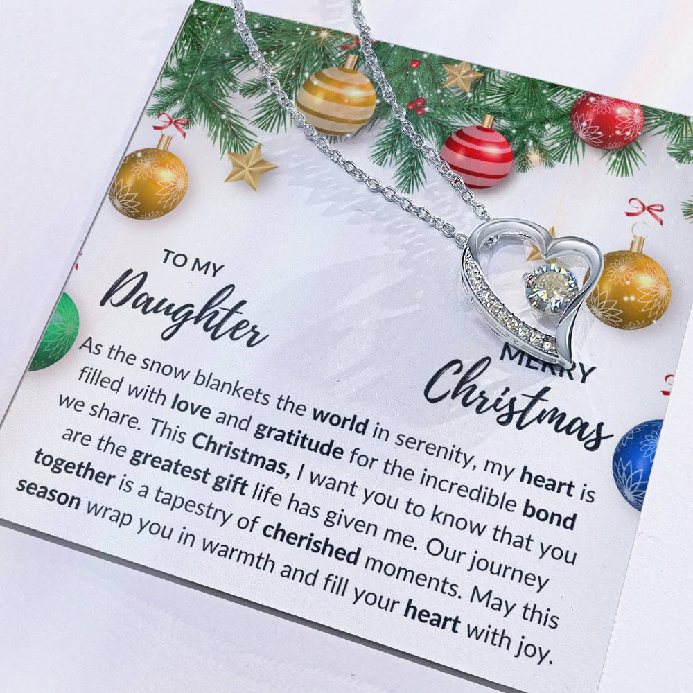 To My Daughter - Merry Christmas - Love Knot Necklace