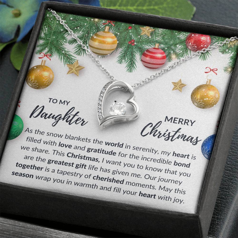 To My Daughter - Merry Christmas - Love Knot Necklace