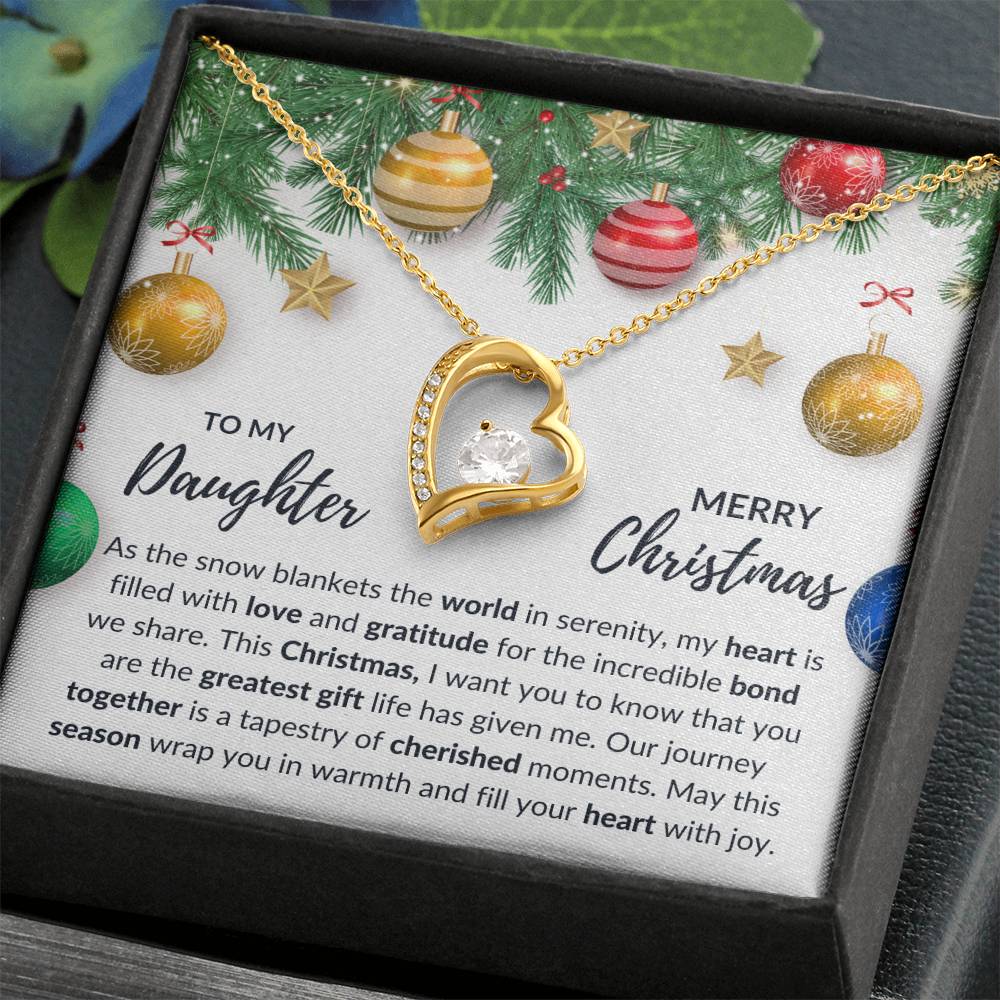 To My Daughter - Merry Christmas - Love Knot Necklace