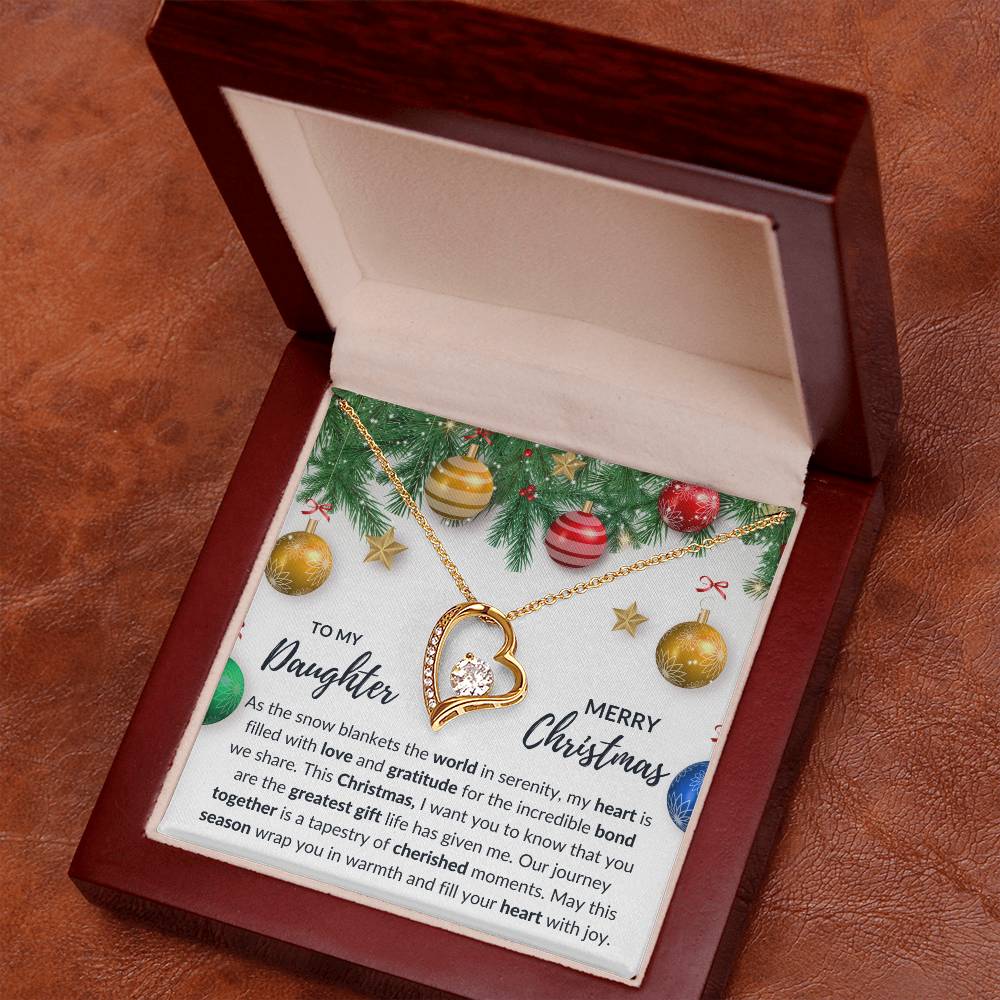 To My Daughter - Merry Christmas - Love Knot Necklace