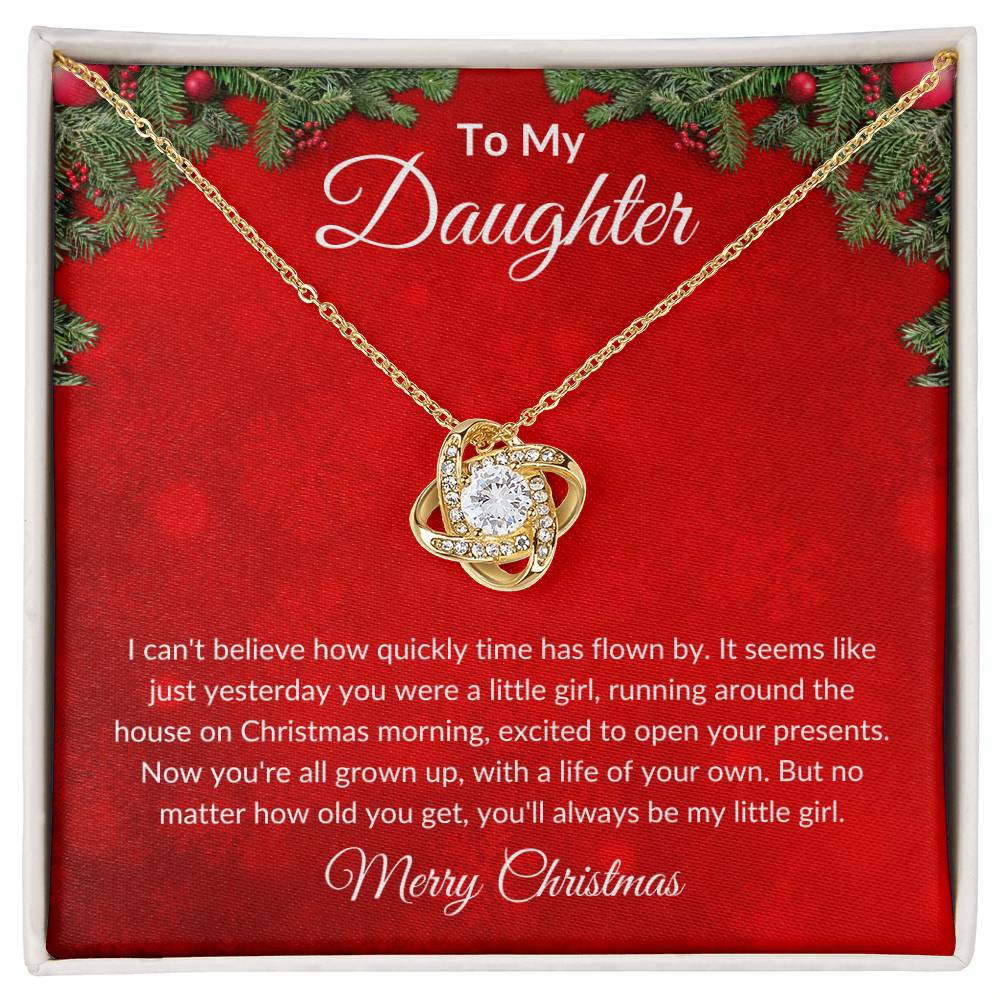 To My Daughter - Merry Christmas - Love Knot Necklace