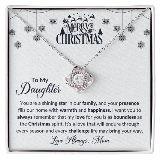 To My Daughter - Merry Christmas - Love Knot Necklace