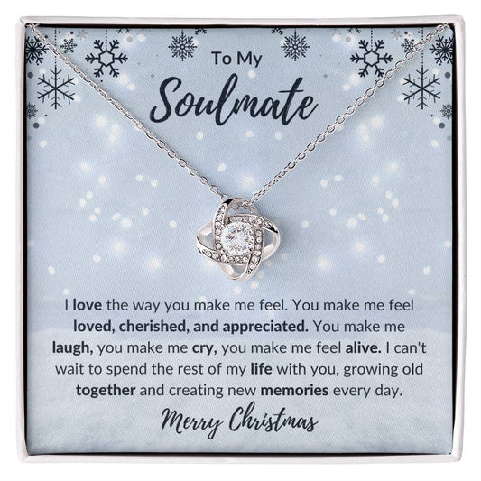 To My Soulmate - Merry Christmas - Love Knot Necklace