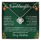 To My Granddaughter - Merry Christmas - Love Knot Necklace