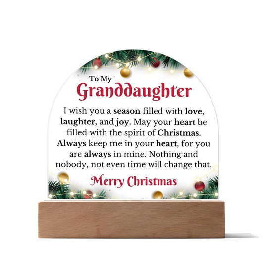 Merry Christmas To My Granddaughter - Dome Acrylic Plaque