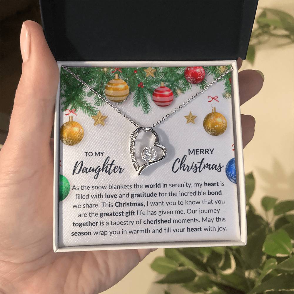 To My Daughter - Merry Christmas - Love Knot Necklace
